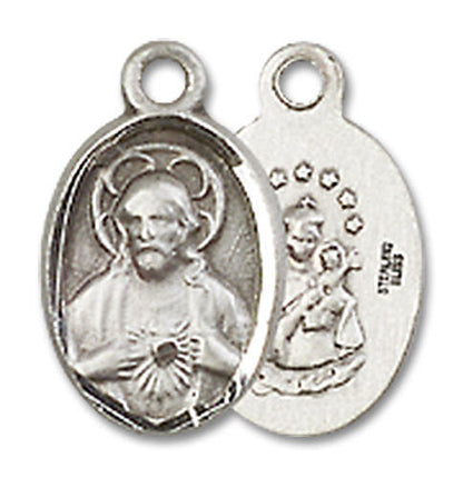 Scapular Medal Charm - Sterling Silver Oval Pendant 0702SSS