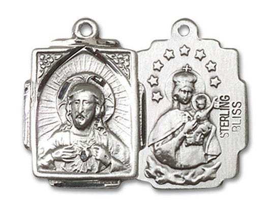 Scapular Medal - Sterling Silver 3/4 x 1/2 Rectangular Pendant 0804SSS