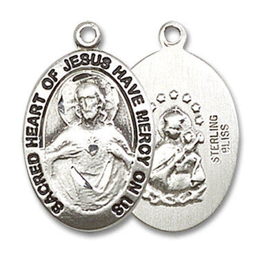 Scapular Medal - Sterling Silver 3/4" x 3/8" Pendant (3988SS)