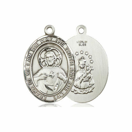 Scapular Medal - Sterling Silver Oval Pendant 3 Sizes