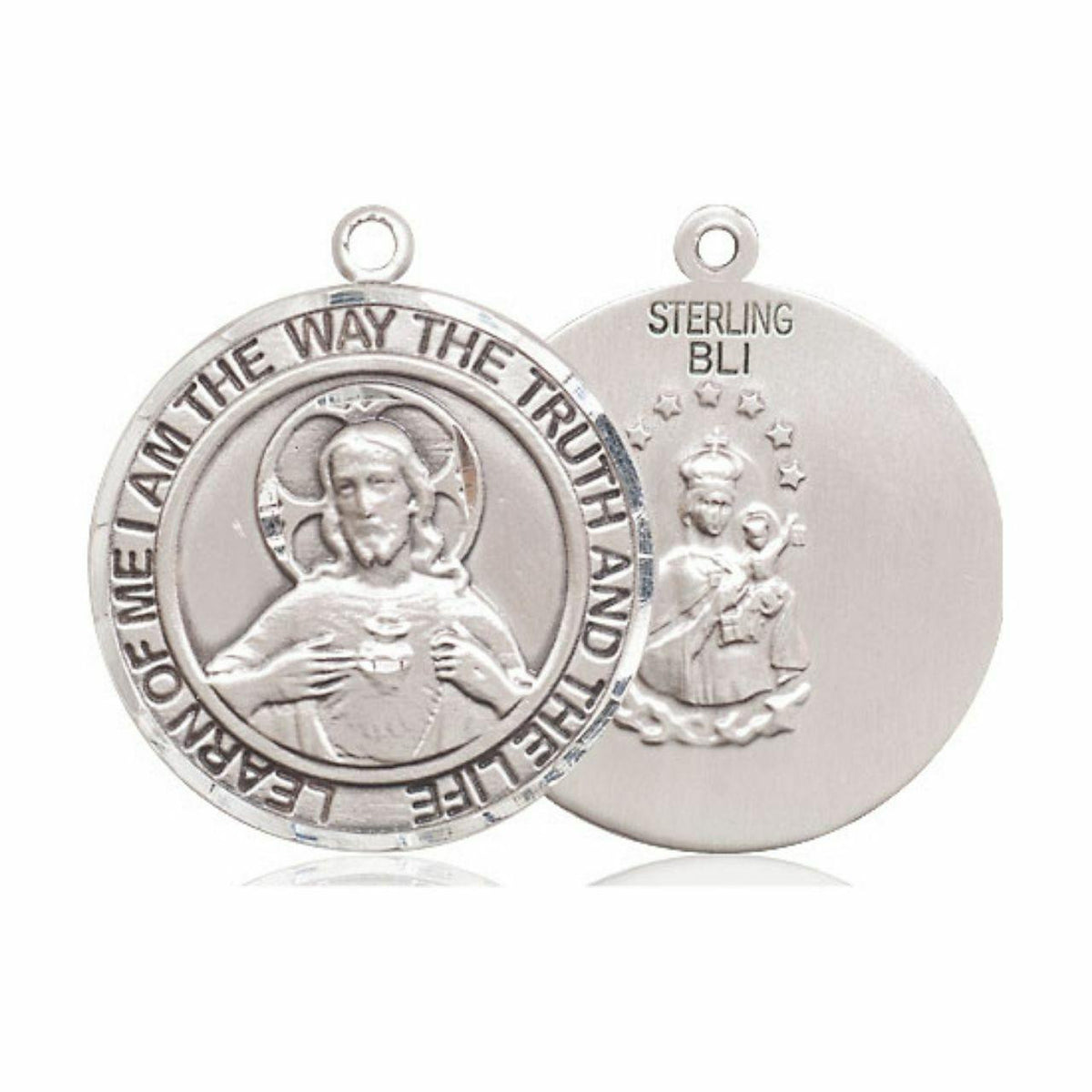 Scapular Medal - Sterling Silver Round Pendant 2 Sizes