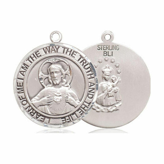 Scapular Medal - Sterling Silver Round Pendant 2 Sizes