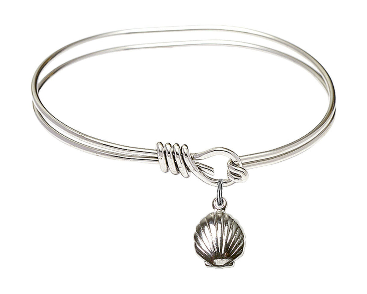 Shell Eye Hook Bangle Bracelet - Sterling Silver Charm 1260SS