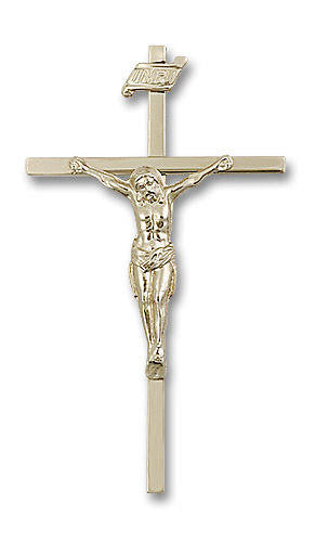 Simple Crucifix Pendant - 14kt Gold 1 7/8 x 1 0029
