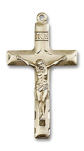 Simple Crucifix Pendant - 14kt Gold 2 Sizes