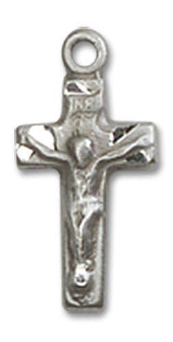 Simple Crucifix Pendant Charm - Sterling Silver 4134SS