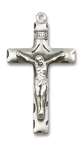 Simple Crucifix Pendant - Sterling Silver 2 Sizes