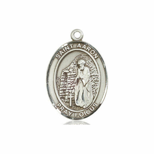 St Aaron Medal - Sterling Silver Oval Pendant 3 Sizes