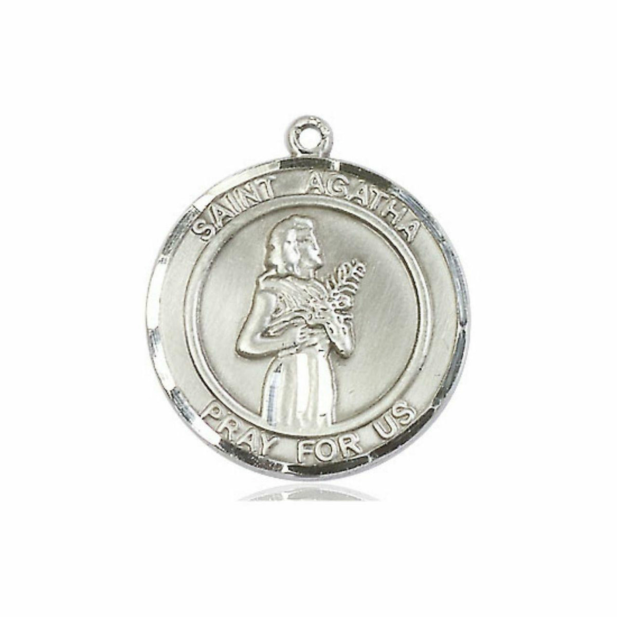 St Agatha Medal - Sterling Silver Round Pendant 2 Sizes