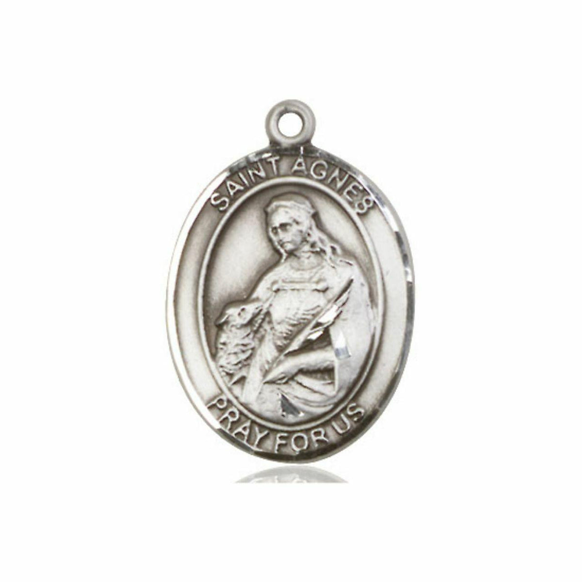 St Agnes Medal - Sterling Silver Oval Pendant 3 Sizes