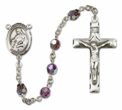 St Agnes of Rome Sterling Silver Rosary - 16 Color Options 8128/0644