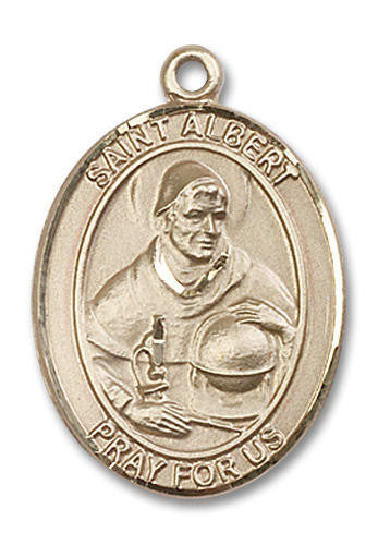 St Albert Medal - 14kt Gold Oval Pendant 3 Sizes