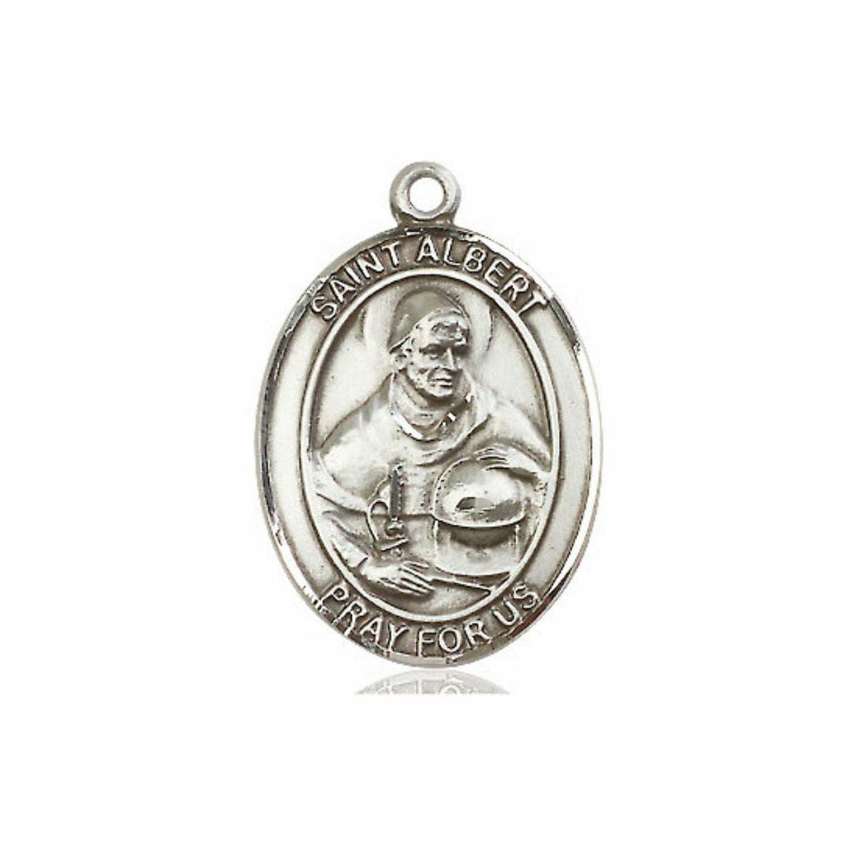 St Albert Medal - Sterling Silver Oval Pendant 3 Sizes