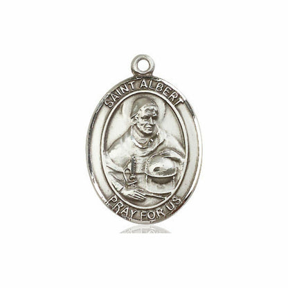 St Albert Medal - Sterling Silver Oval Pendant 3 Sizes