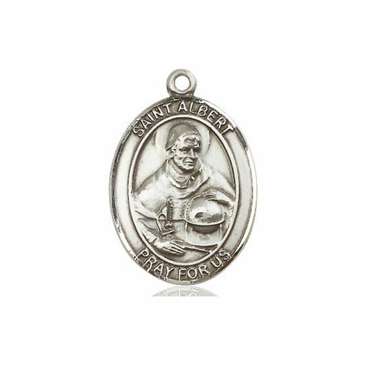 St Albert Medal - Sterling Silver Oval Pendant 3 Sizes
