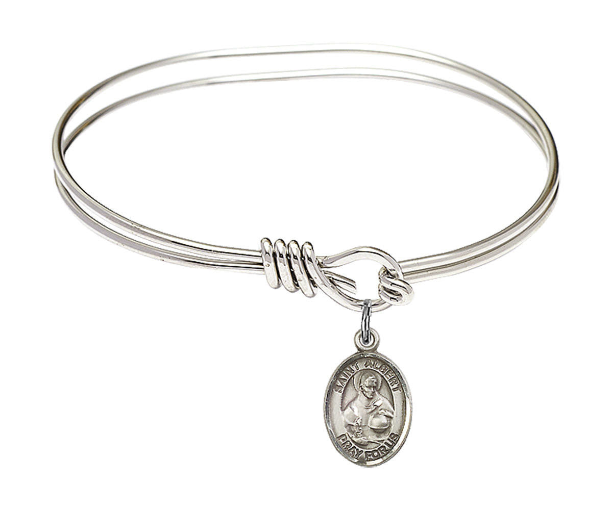St Albert The Great Eye Hook Bangle Bracelet - Sterling Silver Charm 9001SS