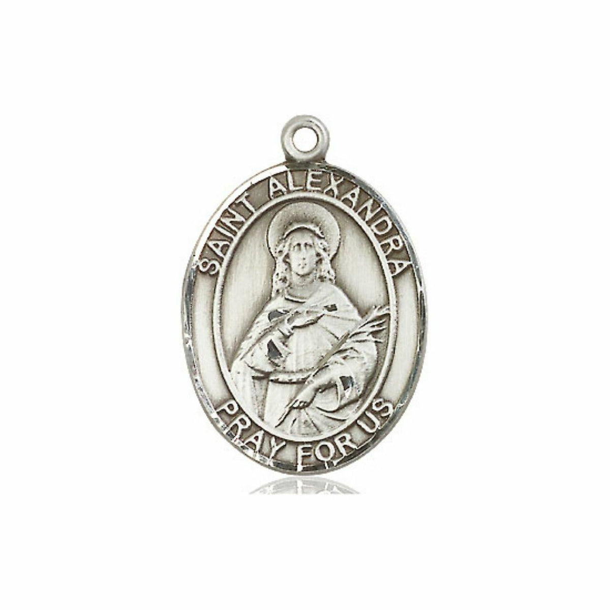St Alexandra Medal - Sterling Silver Oval Pendant 3 Sizes