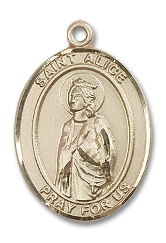 St Alice Medal - 14kt Gold Oval Pendant 3 Sizes