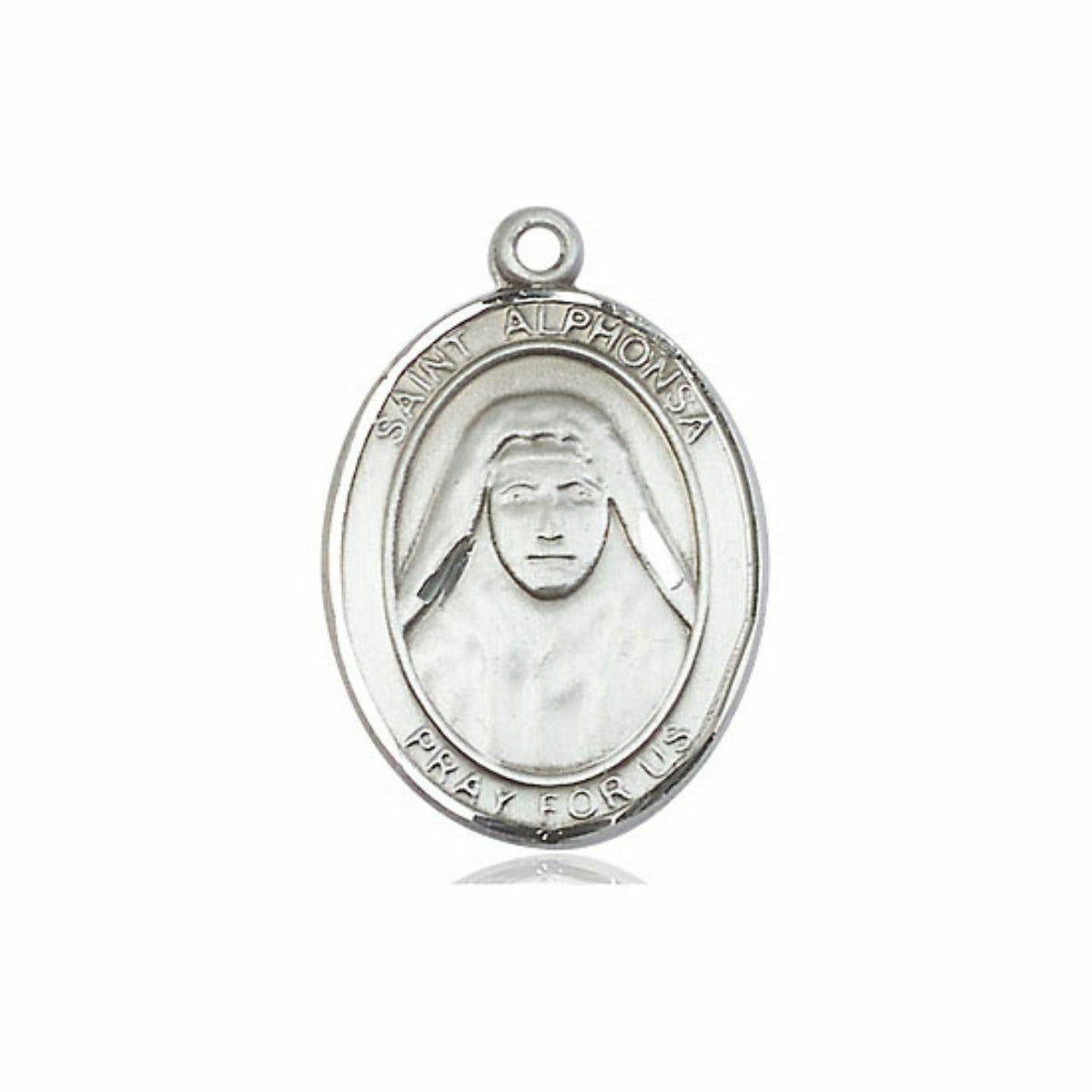 St Alphonsa Medal - Sterling Silver Oval Pendant 2 Sizes