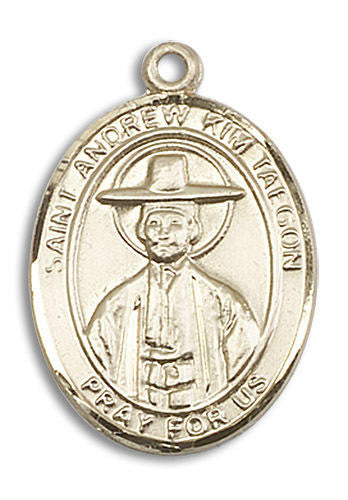 St Andrew Kim Taegon Medal - 14kt Gold Oval Pendant 3 Sizes