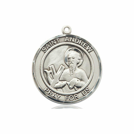 St Andrew Medal - Sterling Silver Round Pendant 2 Sizes