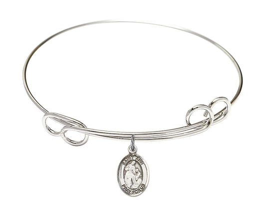 St Ann Double Loop Bangle Bracelet - Sterling Silver Charm 9002SS