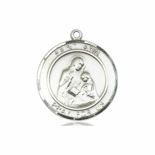 St Ann Medal - Sterling Silver Round Pendant 2 Sizes