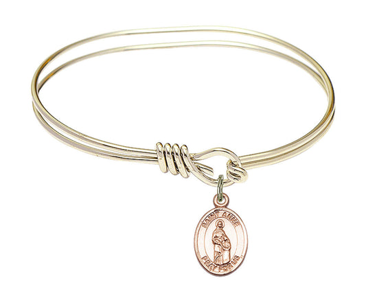 St Anne Eye Hook Bangle Bracelet - Gold-Filled Charm 9374GF