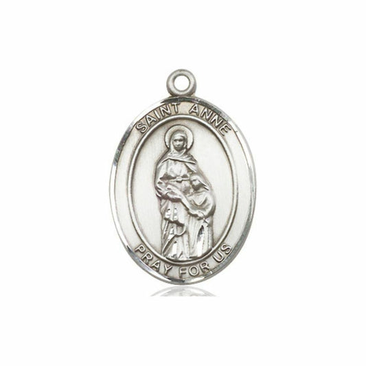 St Anne Medal - Sterling Silver Oval Pendant 3 Sizes
