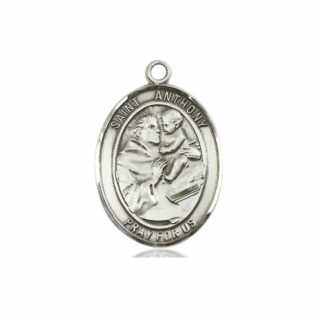 St Anthony Medal - Sterling Silver Oval Pendant 3 Sizes