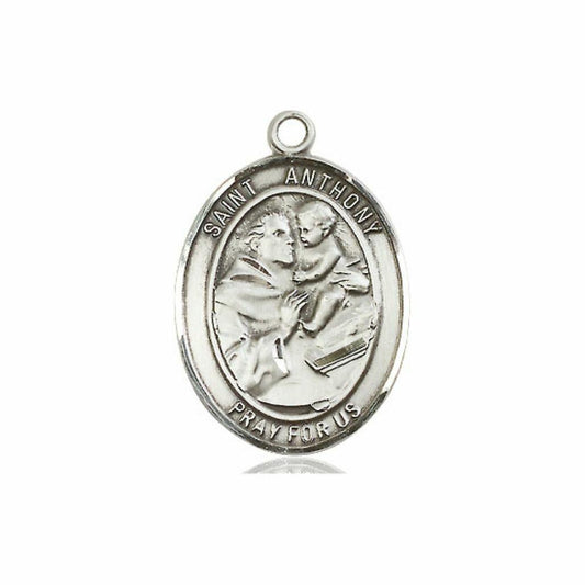 St Anthony Medal - Sterling Silver Oval Pendant 3 Sizes