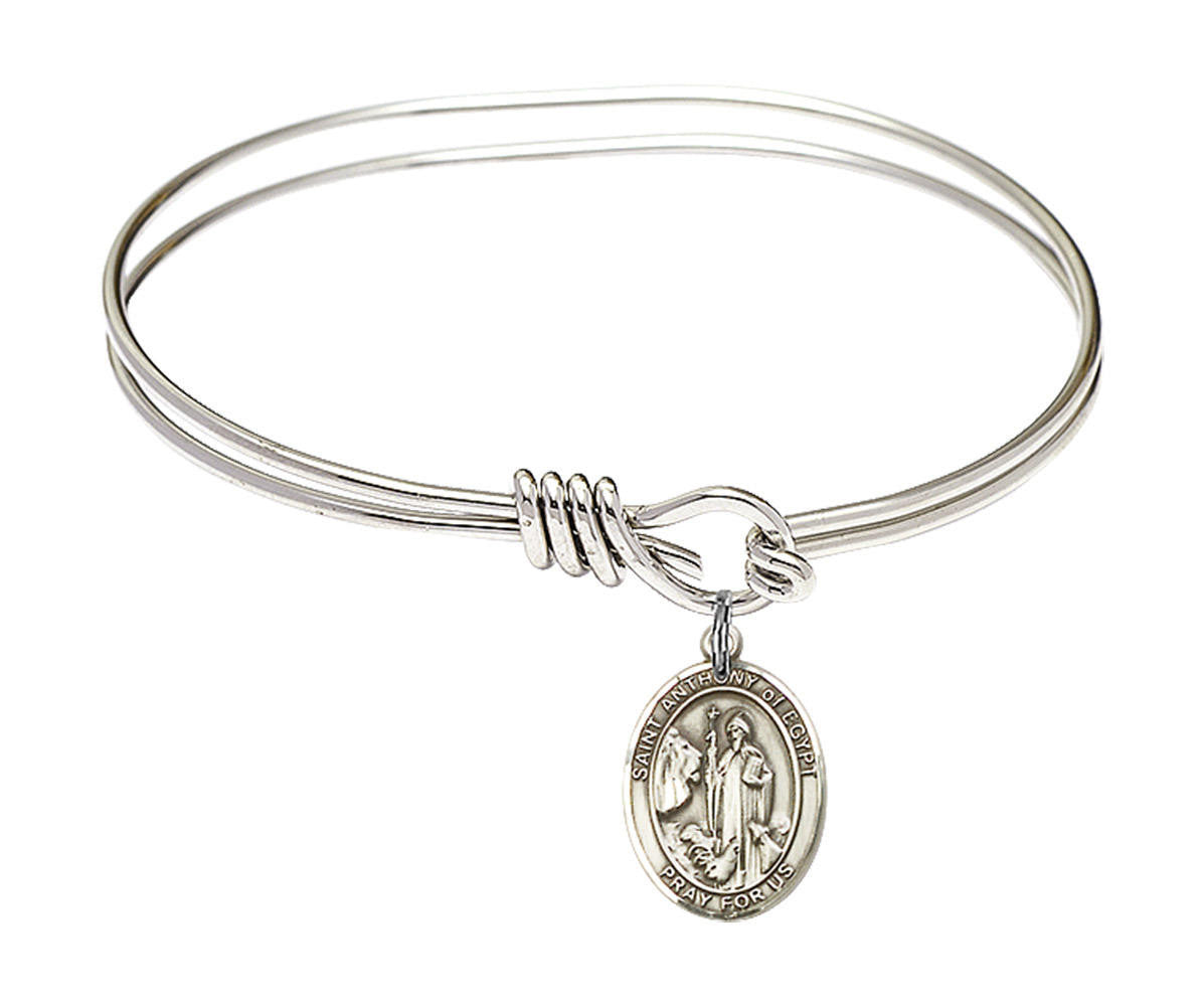 St Anthony of Egypt Eye Hook Bangle Bracelet - Sterling Silver Charm 9317SS
