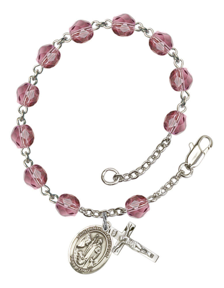 St Anthony of Egypt Rosary Bracelet With 6MM Fire Polished Beads RB6000AMS9317