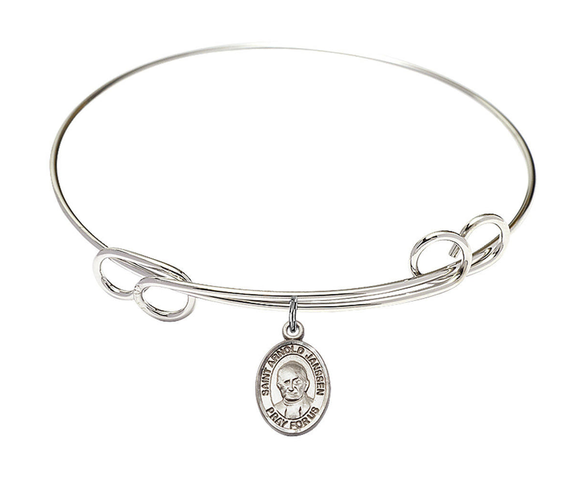 St Arnold Janssen Double Loop Bangle Bracelet - Sterling Silver Charm 9328SS