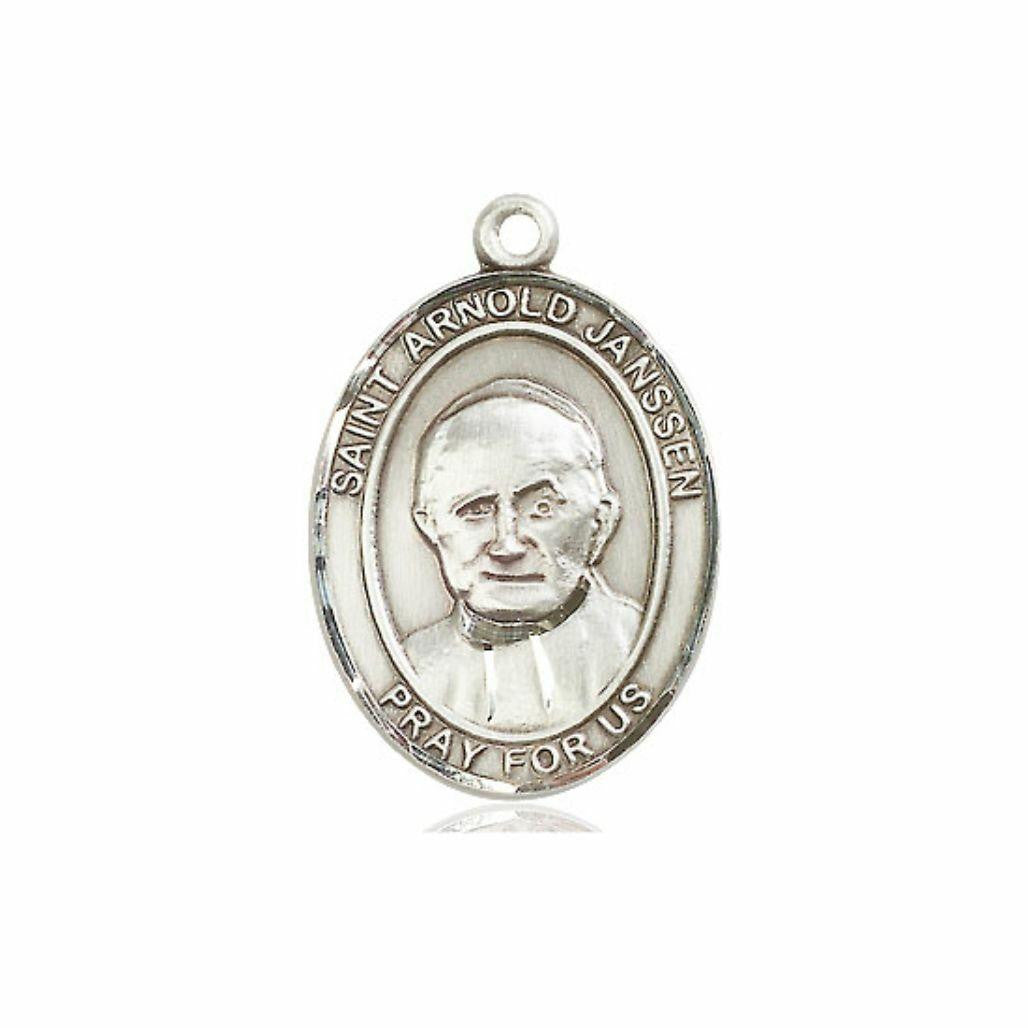St Arnold Janssen Medal - Sterling Silver Oval Pendant 3 Sizes