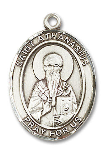 St Athanasius Medal - Sterling Silver Oval Pendant 3 Sizes