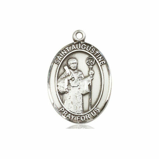 St Augustine Medal - Sterling Silver Oval Pendant 3 Sizes