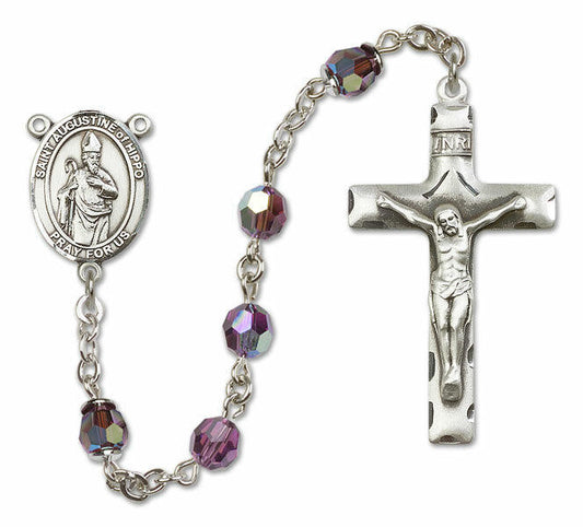 St Augustine of Hippo Sterling Silver Rosary - 16 Color Options 8202/0644