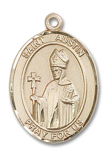 St Austin Medal - 14kt Gold Oval Pendant 3 Sizes