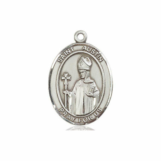 St Austin Medal - Sterling Silver Oval Pendant 3 Sizes