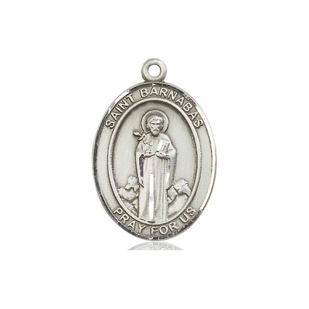 St Barnabas Medal - Sterling Silver Oval Pendant 3 Sizes