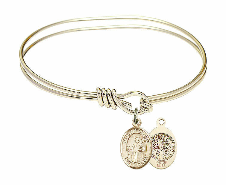 St Benedict Eye Hook Bangle Bracelet - Gold-Filled Charm 9008GF