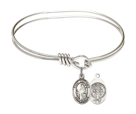 St Benedict Eye Hook Bangle Bracelet - Sterling Silver Charm 9008SS