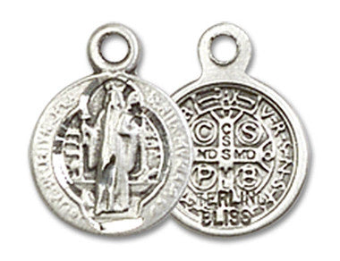 St. Benedict Medal Charm - Sterling Silver Round Pendant (2341SS)