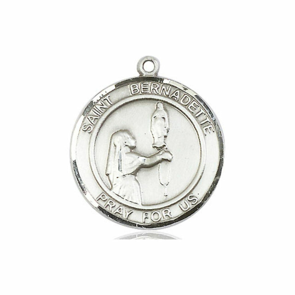 St Bernadette Medal - Sterling Silver Round Pendant 2 Sizes