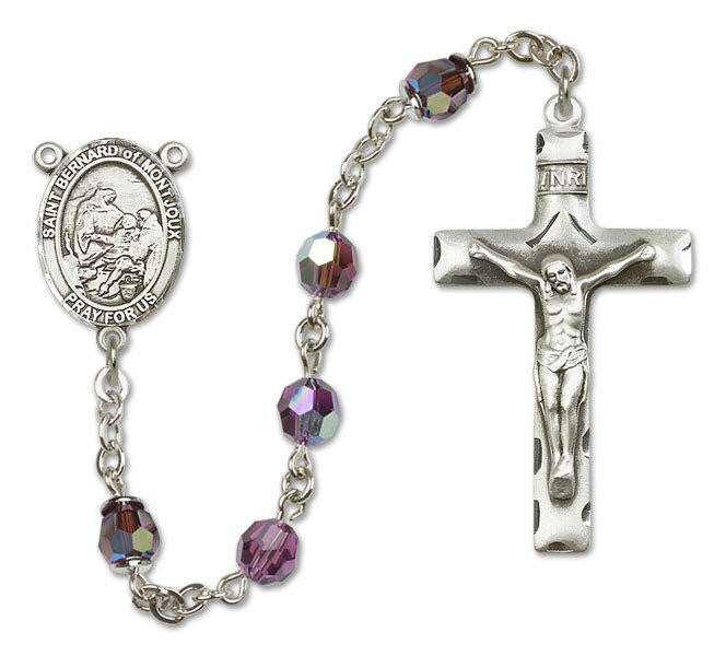 St Bernard of Montjoux Sterling Silver Rosary - 16 Color Options 8264/0644