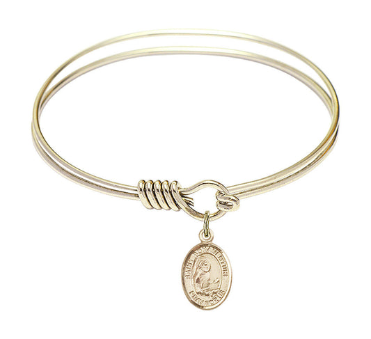 St Bonaventure Round Eye Hook Bangle Bracelet - Gold-Filled Charm - 6.25 Inch 9085GF