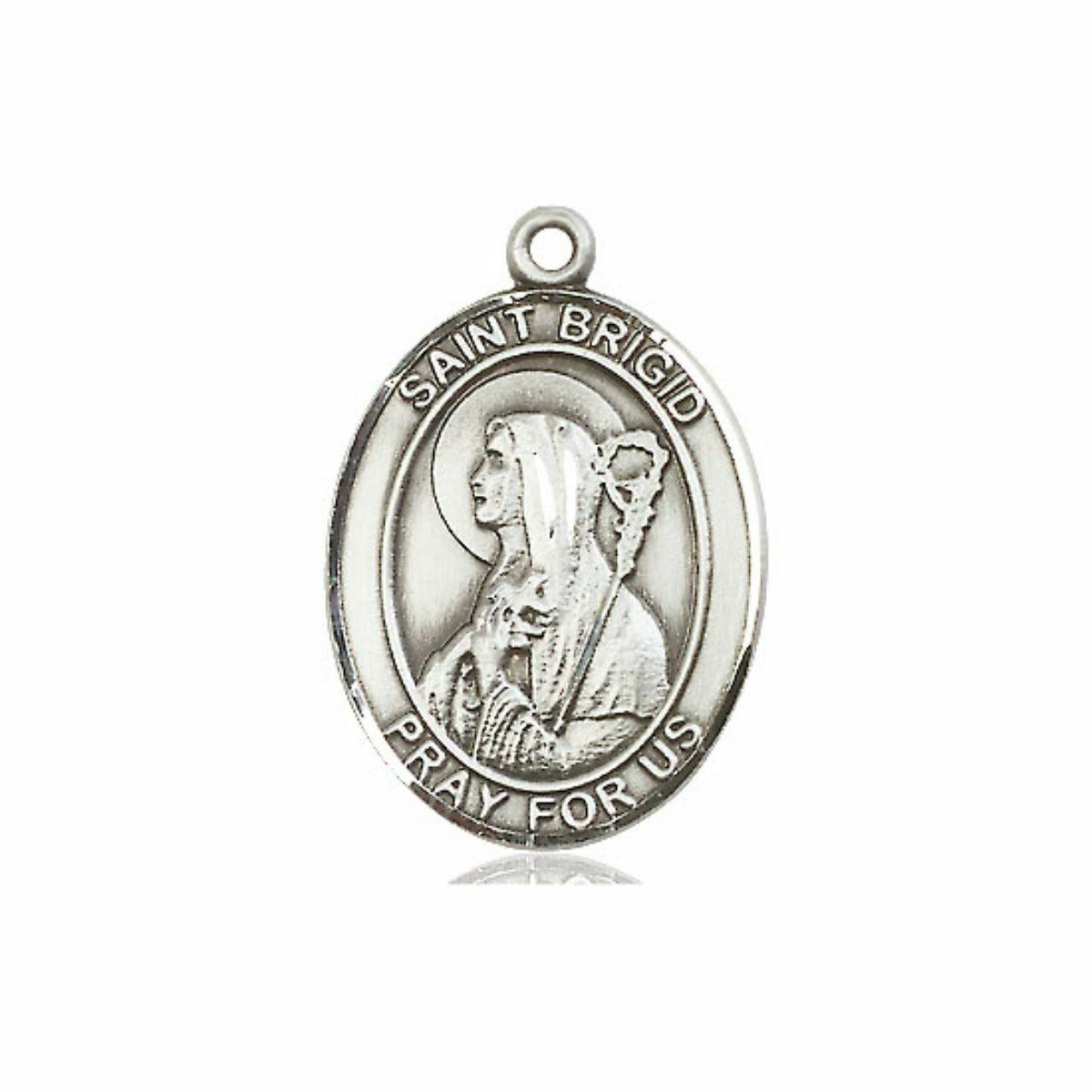 St Brigid Medal - Sterling Silver Oval Pendant 3 Sizes