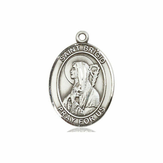 St Brigid Medal - Sterling Silver Oval Pendant 3 Sizes