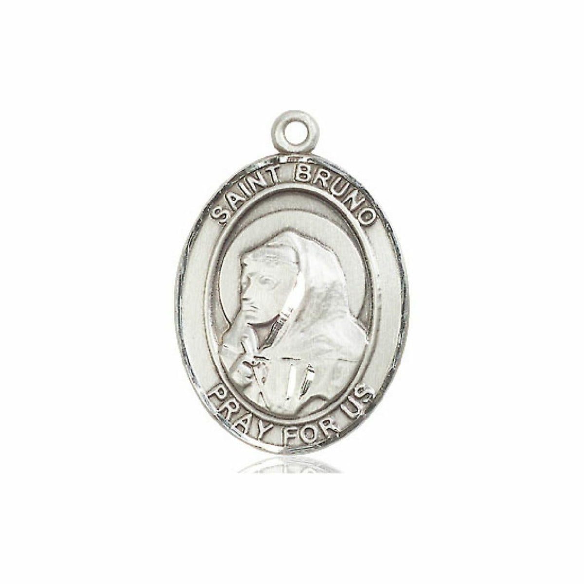 St Bruno Medal - Sterling Silver Oval Pendant 3 Sizes